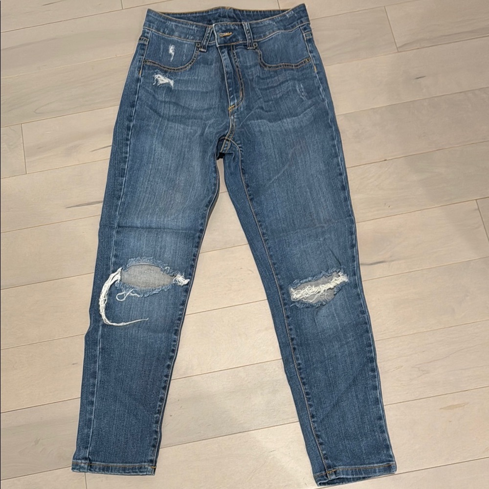 Carmar Blue Boyfriend Jeans Distressed Denim